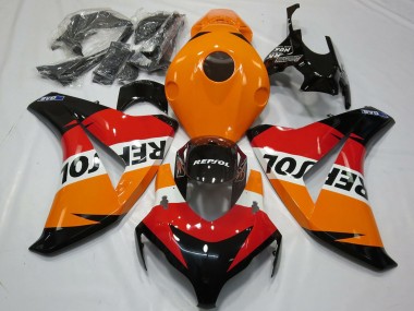 2008-2011 Honda CBR1000RR Motorcycle Fairings Kit - Orange White Red Glossy Black Repsol Canada Suppliers