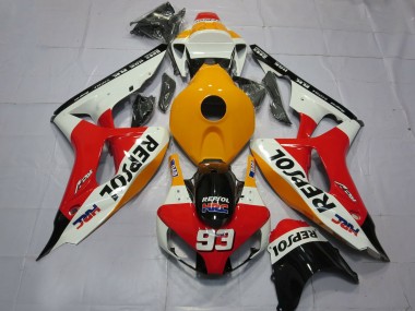 2006-2007 Honda CBR1000RR Motorcycle Fairings - Orange White Red Glossy Black Repsol HRC 93 Canada Suppliers