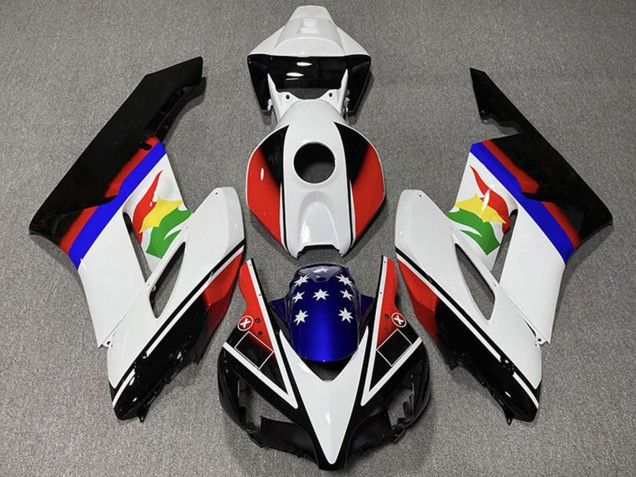 2004-2005 Honda CBR1000RR Motorcycle Fairings - White Red Blue Glossy Black Star Canada Suppliers
