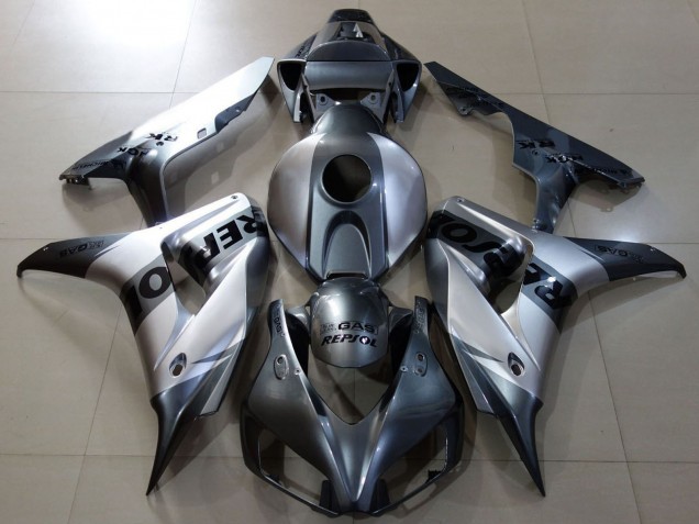 2006-2007 Honda CBR1000RR Motorcycle Fairings - Silver Grey Black Repsol Canada Suppliers
