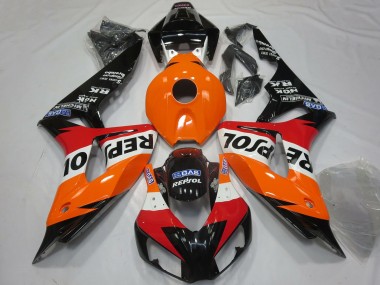 2006-2007 Honda CBR1000RR Motorcycle Fairings - Orange White Red Glossy Black Repsol Canada Suppliers