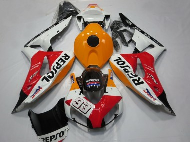 2006-2007 Honda CBR1000RR Motorcycle Fairings - Orange White Red Glossy Black Repsol 93 Canada Suppliers