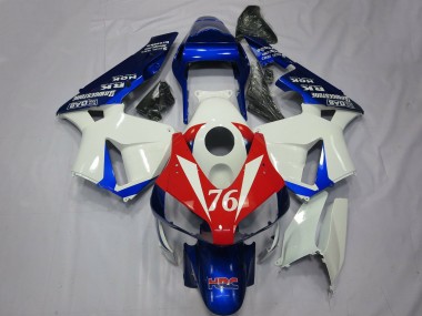 2003-2004 Honda CBR600RR Motorcycle Fairings - White Red Blue HRC 76 Canada Suppliers