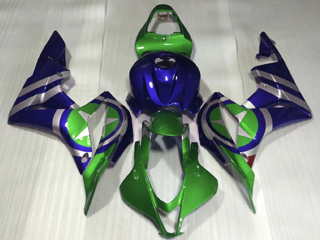 2007-2008 Honda CBR600RR Motorcycle Fairings - Blue Green Silver Captain America Canada Suppliers