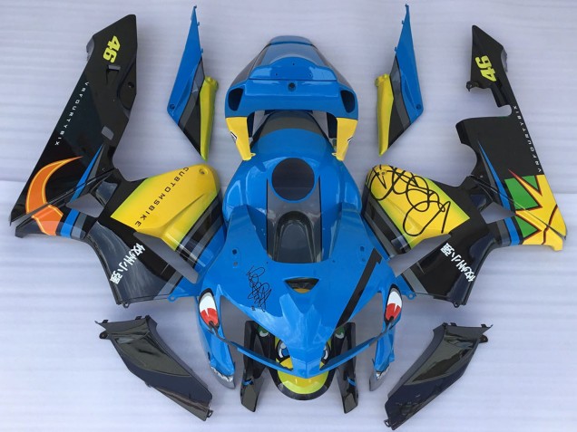 2005-2006 Honda CBR600RR Motorcycle Fairings - Blue Yellow Black Shark Canada Suppliers