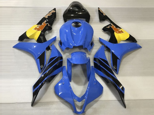 2007-2008 Honda CBR600RR Motorcycle Fairings - Blue Yellow Glossy Black Red Bull Canada Suppliers