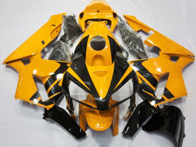 2005-2006 Honda CBR600RR Motorcycle Fairings - Bright Orange Glossy Black Design Canada Suppliers