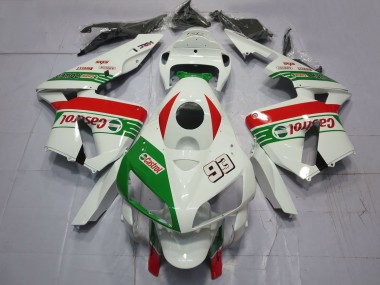 2005-2006 Honda CBR600RR Motorcycle Fairings - White Green Red Castrol 93 Canada Suppliers