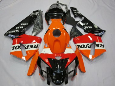 2005-2006 Honda CBR600RR Motorcycle Fairing - Orange White Red Glossy Black Repsol Canada Suppliers