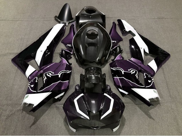 2013-2023 Honda CBR600RR Motorcycle Fairings - Black Carbon Fiber White Purple Bull Canada Suppliers