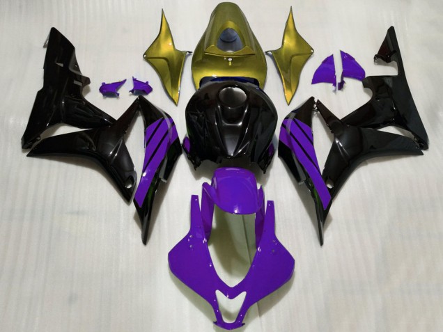 2007-2008 Honda CBR600RR Motorcycle Fairings - Gold Purple Glossy Black Canada Suppliers