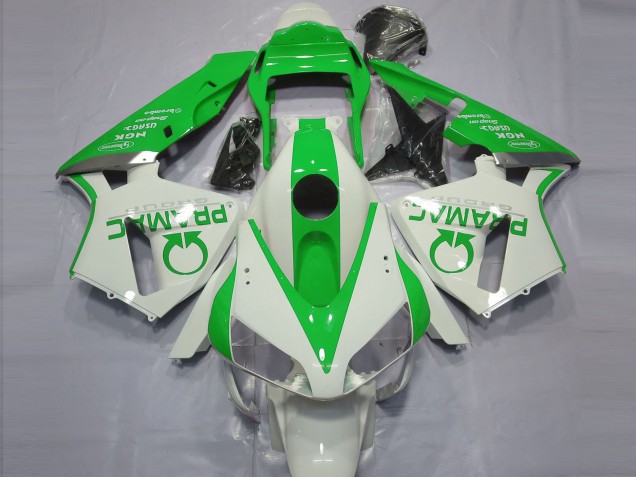 2003-2004 Honda CBR600RR Motorcycle Fairings - White Green Pramac Canada Suppliers