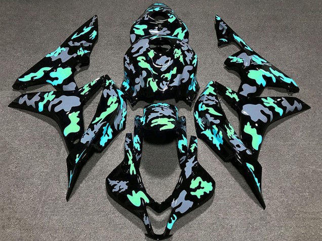 2007-2008 Honda CBR600RR Motorcycle Fairings - Green Grey Camouflage Canada Suppliers