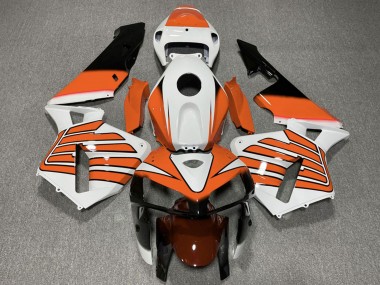 2005-2006 Honda CBR600RR Motorcycle Fairings - White Orange Wings Canada Suppliers