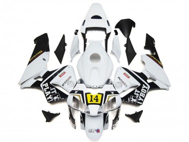 2003-2004 Honda CBR600RR Motorcycle Fairings - White Yellow Glossy Black Playboy 14 Canada Suppliers