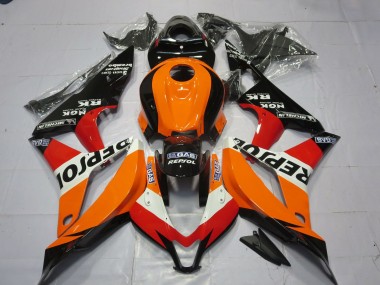 2007-2008 Honda CBR600RR Motorcycle Fairing - Orange White Red Glossy Black Repsol Canada Suppliers