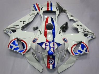 2003-2004 Honda CBR600RR Motorcycle Fairings - White Red Blue Repsol 69 Canada Suppliers