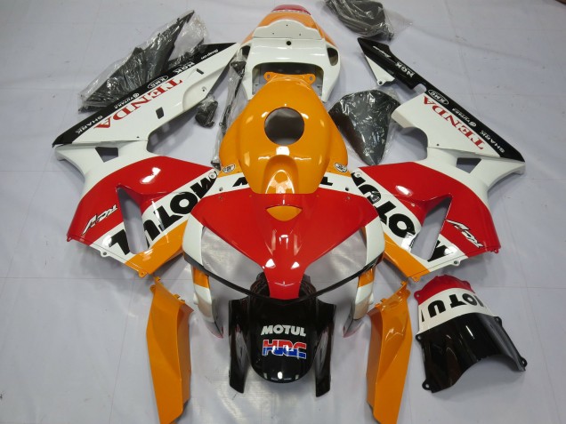 2005-2006 Honda CBR600RR Motorcycle Fairings - White Repsol Canada Suppliers