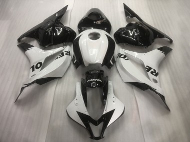 2009-2012 Honda CBR600RR Motorcycle Fairings - White Glossy Black Repsol Canada Suppliers