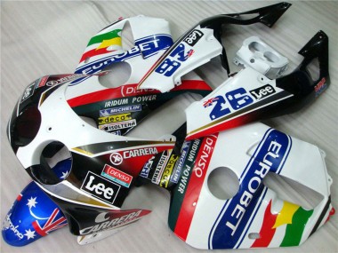1990-1998 Honda CBR250RR Motorcycle Fairings - White Blue Red Yellow Green Carrera EuroBet Lee Canada Suppliers