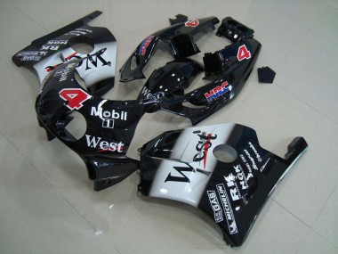 1990-1998 Honda CBR250RR Motorcycle Fairings - Glossy Black White West Mobil Canada Suppliers