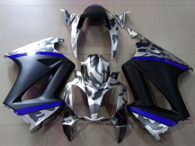 2002-2013 Honda VFR 800 Motorcycle Fairings - Grey Camouflage Blue Matte Black Canada Suppliers