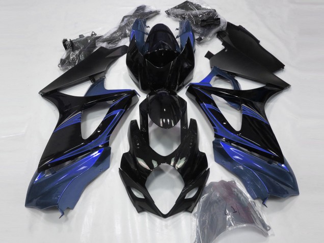 2007-2008 Suzuki GSXR 1000 Motorcycle Fairings - Blue Glossy Black Canada Suppliers