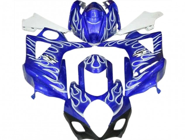 2007-2008 Suzuki GSXR 1000 Motorcycle Fairings - Blue White Flame Canada Suppliers