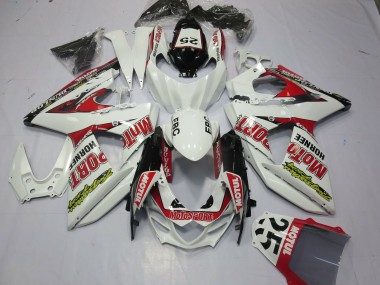 2009-2016 Suzuki GSXR 1000 Motorcycle Fairings - White Red Dunlop 52 Canada Suppliers