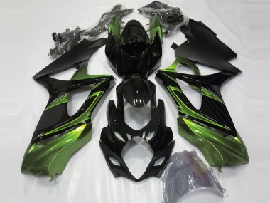 2007-2008 Suzuki GSXR 1000 Motorcycle Fairings - Glossy Black Green Canada Suppliers