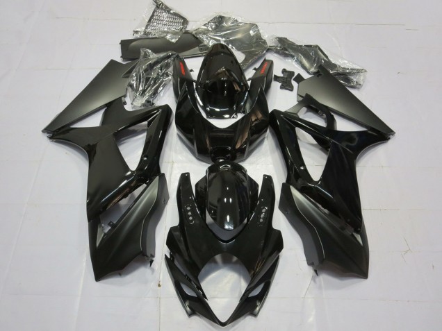 2007-2008 Suzuki GSXR 1000 Motorcycle Fairings - Glossy Black Matte Black Plain Canada Suppliers
