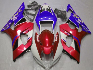 2003-2004 Suzuki GSXR 1000 Motorcycle Fairings - Candy Red White Blue Canada Suppliers