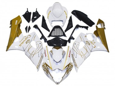 2005-2006 Suzuki GSXR 1000 Motorcycle Fairings - White Gold Corona Custom Canada Suppliers