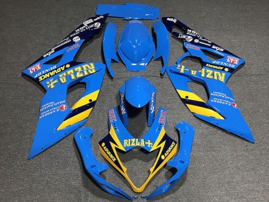 2005-2006 Suzuki GSXR 1000 Motorcycle Fairings - Blue Yellow Black Rizla Canada Suppliers