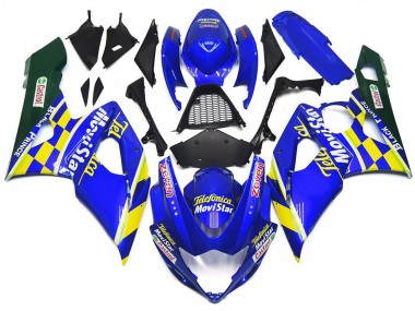 2005-2006 Suzuki GSXR 1000 Motorcycle Fairings - Blue Yellow Green MoviStar Castrol Canada Suppliers