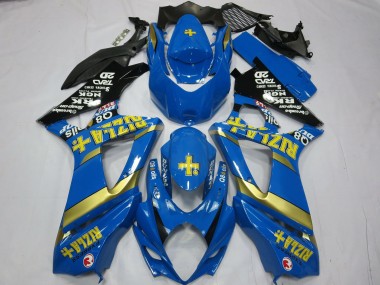2007-2008 Suzuki GSXR 1000 Motorcycle Fairings - Blue Gold Black Rizla Canada Suppliers