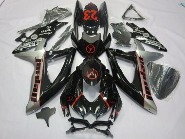 2008-2010 Suzuki GSXR 600 / GSXR 750 Motorcycle Fairings - Glossy Black Silver Red Jordan 23 Canada Suppliers