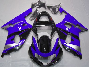 2001-2003 Suzuki GSXR 600 / GSXR 750 Motorcycle Fairings - Blue Silver Glossy Black OEM Style Canada Suppliers