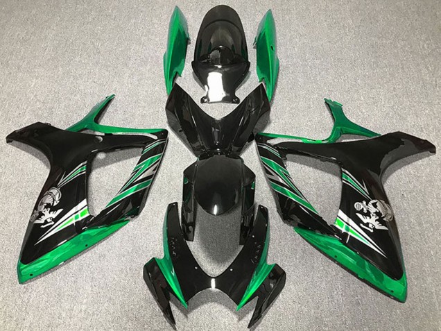 2006-2007 Suzuki GSXR 600 / GSXR 750 Motorcycle Fairings - Green Glossy Black Canada Suppliers