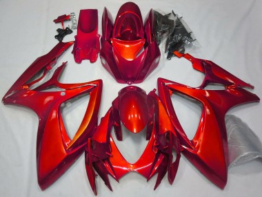 2006-2007 Suzuki GSXR 600 / GSXR 750 Motorcycle Fairings - Glossy Red Plain Canada Suppliers