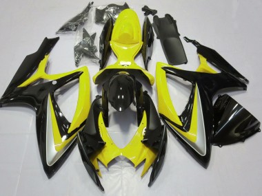 2006-2007 Suzuki GSXR 600 / GSXR 750 Motorcycle Fairings - Yellow Glossy Black Canada Suppliers