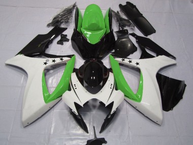 2006-2007 Suzuki GSXR 600 / GSXR 750 Motorcycle Fairings - Green White Glossy Black Star Canada Suppliers