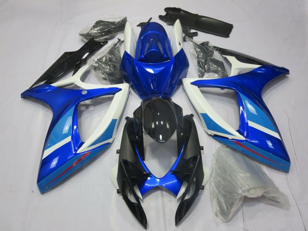 2006-2007 Suzuki GSXR 600 / GSXR 750 Motorcycle Fairing - White Blue Glossy Black Canada Suppliers