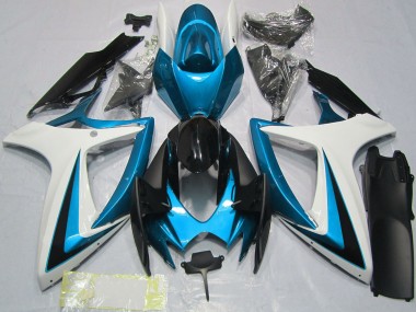 2006-2007 Suzuki GSXR 600 / GSXR 750 Motorcycle Fairings - White Blue Glossy Black Canada Suppliers