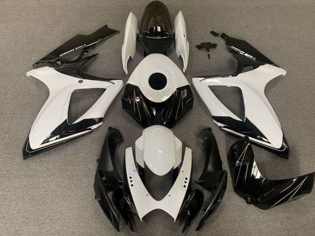2006-2007 Suzuki GSXR 600 / GSXR 750 Motorcycle Fairings - White Glossy Black Canada Suppliers