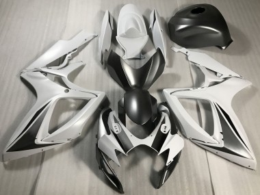 2006-2007 Suzuki GSXR 600 / GSXR 750 Motorcycle Fairings - White Grey Matte Black Canada Suppliers