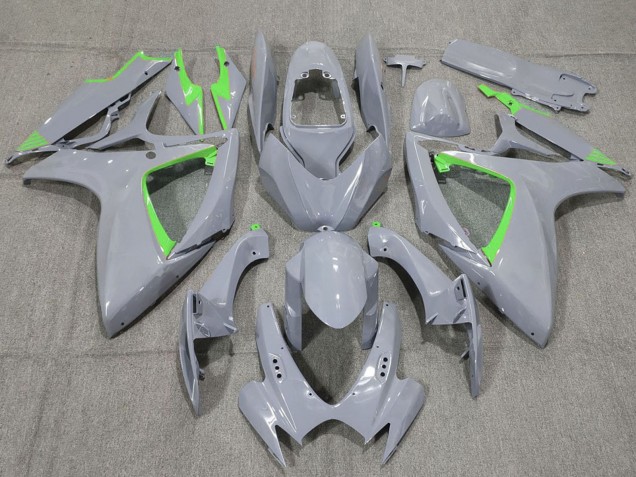 2006-2007 Suzuki GSXR 600 / GSXR 750 Motorcycle Fairings - Nardo Grey and Green Trim Canada Suppliers