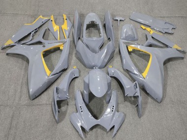 2006-2007 Suzuki GSXR 600 / GSXR 750 Motorcycle Fairings - Nardo Grey and Yellow Trim Canada Suppliers