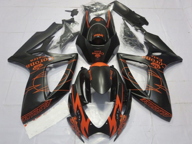 2006-2007 Suzuki GSXR 600 / GSXR 750 Motorcycle Fairings - Matte Black Orange Corona Extra Alstare Motul Canada Suppliers