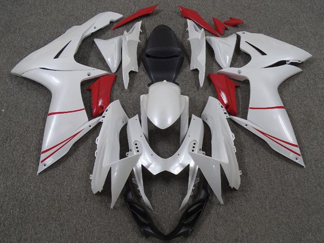 2011-2024 Suzuki GSXR 600 / GSXR 750 Motorcycle Fairings - Pearl White and Red Canada Suppliers